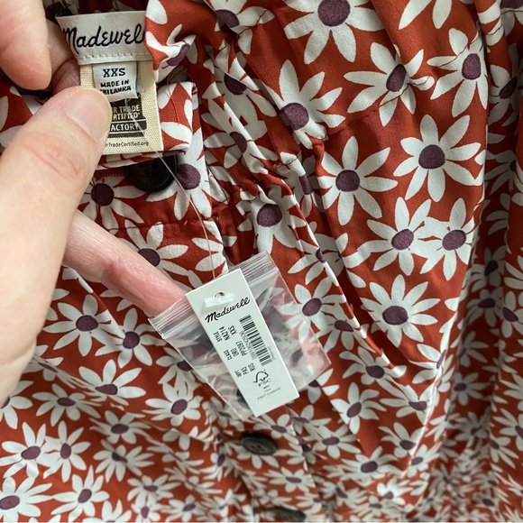 NWT Madewell Paperbag Button-Front Mini Skirt in Falling Daisies XXS - Picture 4 of 5